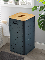 Корзина для белья WeltWasser WW Nansy BL 35L черный матовый 10000013376