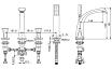 Смеситель на борт ванны Радомир Фламинго 1-27-2-0-0-616 хром, 5 элементов