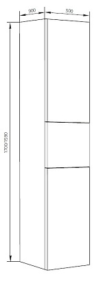 Шкаф пенал Marka One Mix 30x159 Push, ЛДСП