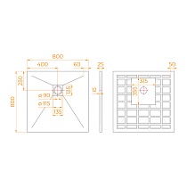 Поддон для душа RGW Stone Tray-W 80x80 камень, белый 14152088-01-11