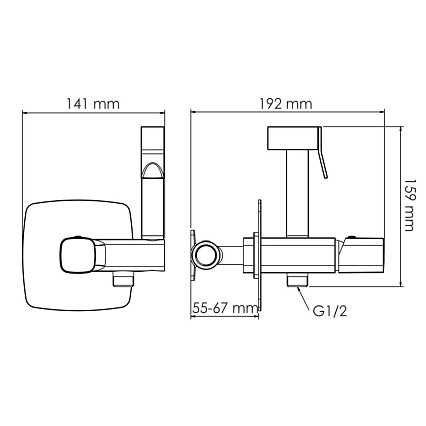 Смеситель WasserKRAFT Naab 8638 с гигиеническим душем, хром