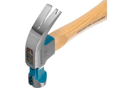 Молоток-гвоздодер Gross American hickory 200г, угол 45, магнит, обрезиненная рукоятка 10414