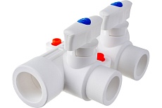 Коллектор PRO AQUA PP-R с 2 выходами, белый, ШК 25-20 PA6710208Pb