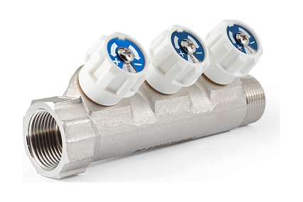 Коллектор с регулировочными вентилями PROFACTOR в/н 3/4" х 3 вых 1/2"нар PF MV 268.3