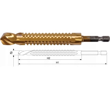 Сверло Yato фрезеровальное по металлу 6,5мм hss-tin hex YT-44824 364844824 092 1