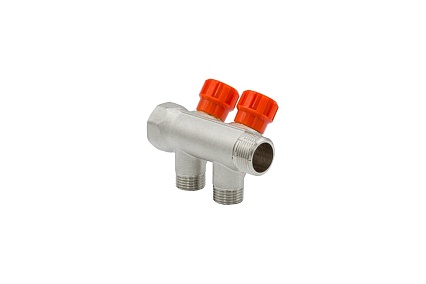 Коллектор VRT 3/4"x1/2", с регулировочными вентилями, 2 выхода 524076