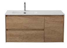 Тумба с раковиной BelBagno Kraft 100 см, 2 ящика, 1 дверца, левая Rovere Nebrasca Nature