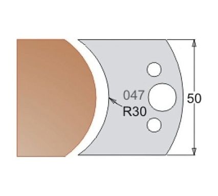 Нож мультисистема HSS радиус R30 50x20x4 мм Dimar 3304750