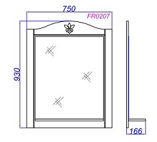 Зеркало Aqwella Франческа 75 см FR0207