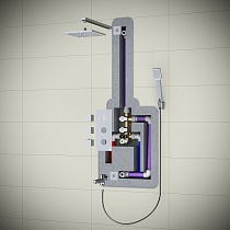 Душевой набор Timo Tetra-Thermo SX-0179/17SM термостат, золото матовое