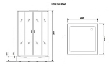 Душевая кабина Niagara Premium NG- 6902-01Q BLACK 100x100