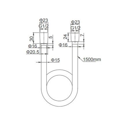 Душевой шланг Caprigo Parts 98-515-BRG 150 см, матовое золото