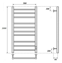 Полотенцесушитель электрический Point Аврора PN10850 П10 50x100 диммер справа, хром