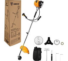 Триммер бензиновый Deko DKTR52 PRO SET 1, леска/нож/диск 063-4502
