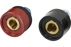 Набор панельных розеток 35-50 мм (2 шт) красная и черная (класс В) Энаргит П35-50-2-B-RB