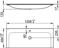 Раковина Keuco Plan 32980311201 120 см