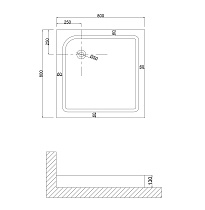 Поддон для душа Niagara Nova NG-80-80Q 80x80 для 6688, 6888