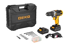 Аккумуляторная дрель-шуруповерт Deko DKCD12FU-Li Advanced в кейсе, набор 63 инструмента для дома, 12В, 2х2.0 Ач 063-4132