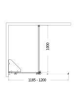 Шторка для ванны AQUAme AQM6601-2 120x140 прозрачное стекло, хром