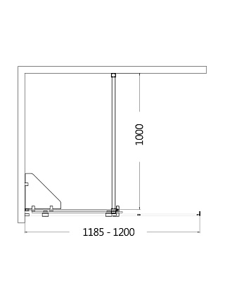 Шторка для ванны AQUAme AQM6601-2 120x140 прозрачное стекло, хром