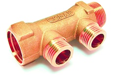 Коллектор COMAP 3/4" НР-ВР, 35 мм, с ниппелями, латунь, In1"-Out1/2 НР-4 9532344