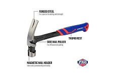 Молоток-гвоздодер WORKPRO 560г цельнометаллический WP241014