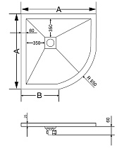 Поддон для душа RGW Stone Tray ST/R 90x90 белый, полукруг