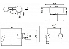 Смеситель для раковины Paffoni Light LIG101ROSE/M розовое золото