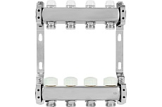 Коллекторная группа из нержавеющей стали ColSys 805 4 выхода, с отсечными и термостатическими клапанами 180522504