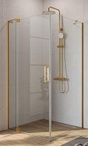 Душевой уголок Cezares Slider SLIDER-AH-1-100-70/80-C-BORO 100x70/80 прозрачное, брашированное золото