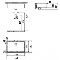 Раковина Creavit TP730-00CB00E-0000 55 см (30x50)