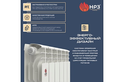 Биметаллический радиатор Невинномысский радиаторный завод ПРОФИ 200/100 10 секций 1001210
