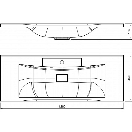 Раковина BelBagno Marino 120 BB1200/450-LV-MR-PR