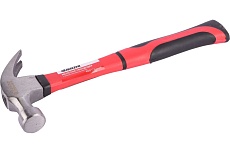 Кованый молоток-гвоздодер DERZHI с фибергласовой рукояткой, 450 г 8802-045