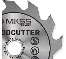 Диск пильный по дереву MKSS Toolbox WC1250 Woodcutter 125x12Тх22,23/20/16 мм WC12501222