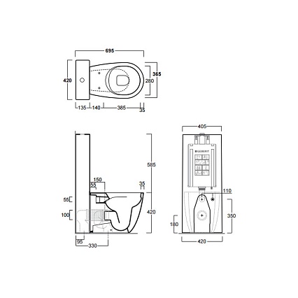 Унитаз-компакт Simas Vignoni VI01bi/CT09bi с микролифтом