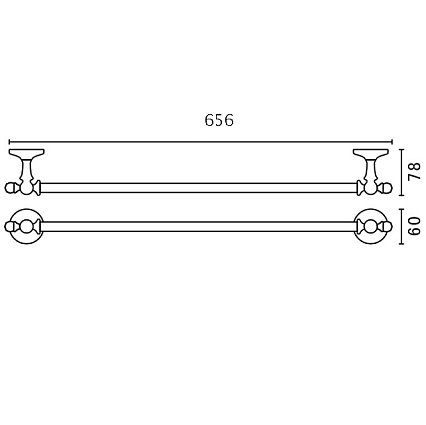 Полотенцедержатель Art&Max Antic Crystal AM-E-2624SJ-Br бронза