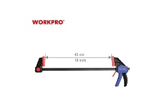 Быстрозажимная струбцина WORKPRO поворотная, 79x450мм WP232041