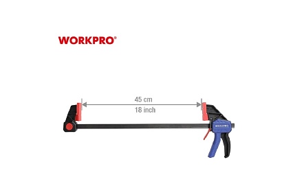 Быстрозажимная струбцина WORKPRO поворотная, 79x450мм WP232041
