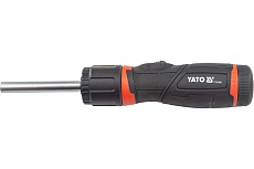 Трещоточная отвёртка с набором насадок Yato 13 предметов YT-27951