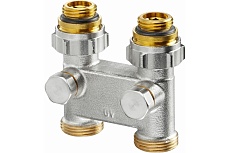 Узел Oventrop перепускной, прямой H-образный, 3/4, 1/2, Н-Н ЕК, никелированный 1016363