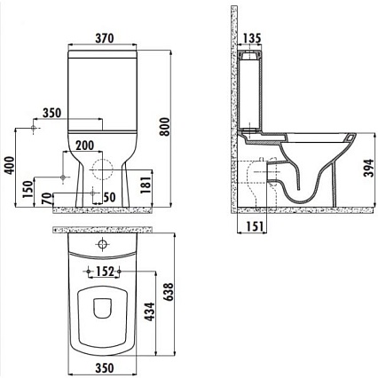 Бачок для унитаза Creavit Lara LR410-00KI00E-0000 красный