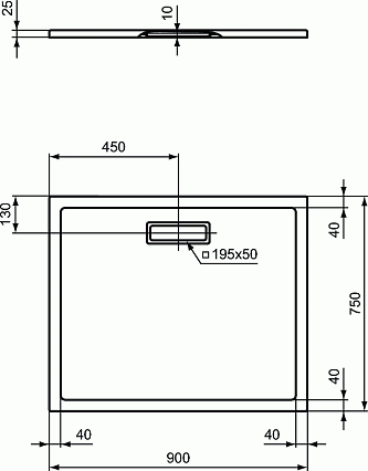 Поддон для душа Ideal Standart Ultra Flat New 90x75, белый глянцевый