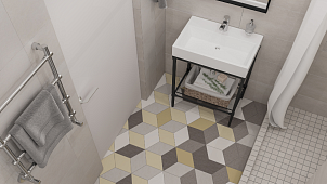 Дизайн-проект ванной комнаты "Многогранность интерьера"