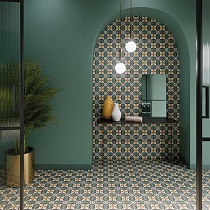 Керамогранит DNA Tiles Sync Clover Green 15x15 см, 125639