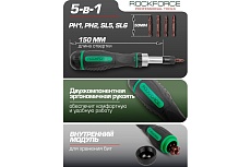 Реверсивная отвертка 5 в 1 с набором бит Rockforce RF-32805MR(52175)