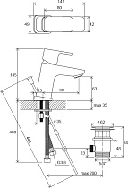 Смеситель для раковины Ravak 10° Free TD F 011.00 X070126, с донным клапаном