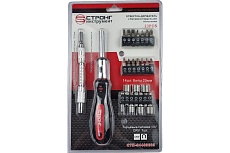 Набор головок и бит с реверсивно-рычажной отверткой Strong 23 предмета СТП-94400023