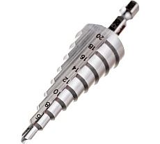 Сверло ступенчатое по металлу (9 ступеней; 4-20 мм; HSS) Makita D-40098