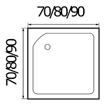 Поддон для душа Wemor 80/24 S 80x80